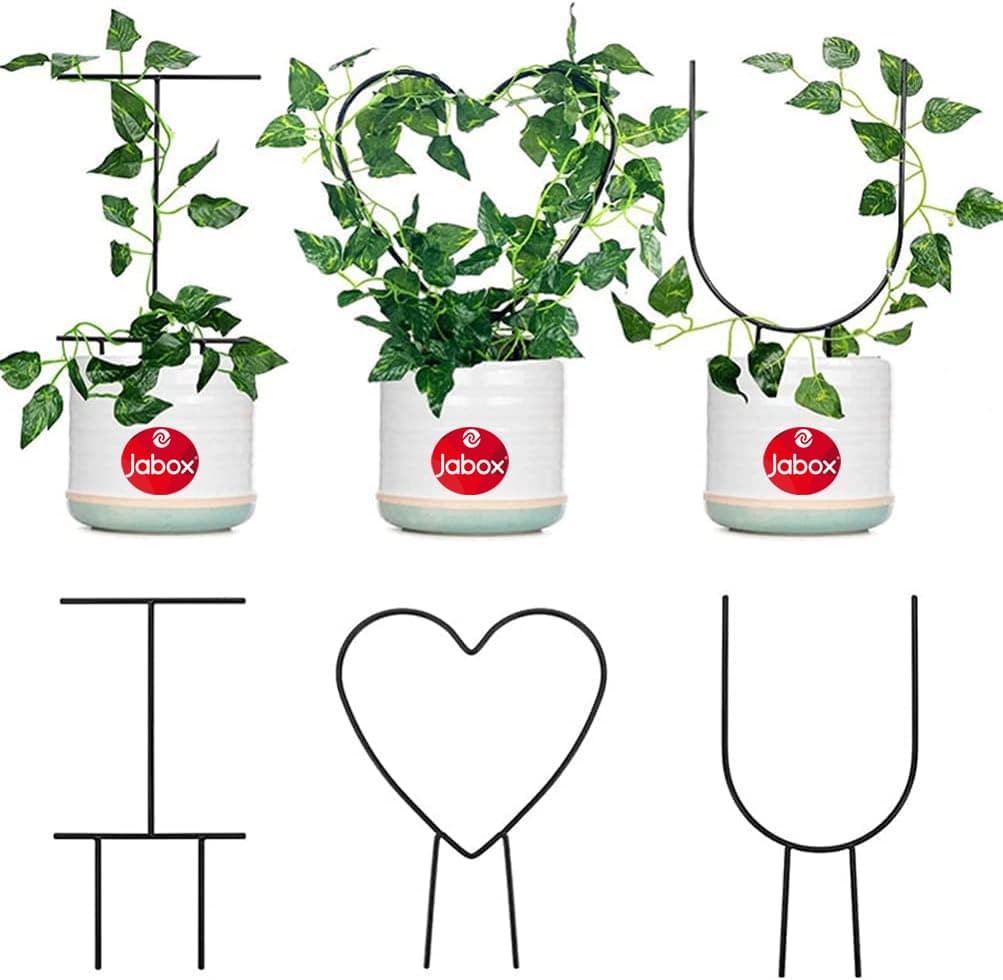 Decorative Plants 1 Set / 3pcs Climbing Plants Trellis Tower Obelisk Garden Trellis Plant Support I Love U Shaped Trellis Metal Trellis Flower Support Outdoor Trellis Support Frame (Metal-T-ILU)