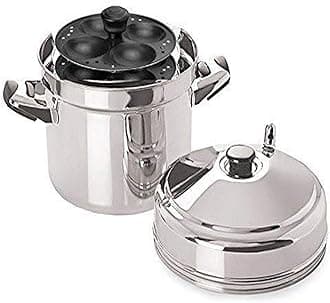 Tabakh IC-215 Stainless Steel Idli Cooker with Non-Stick 5-Rack Idly Stand, Makes 20 Idlis