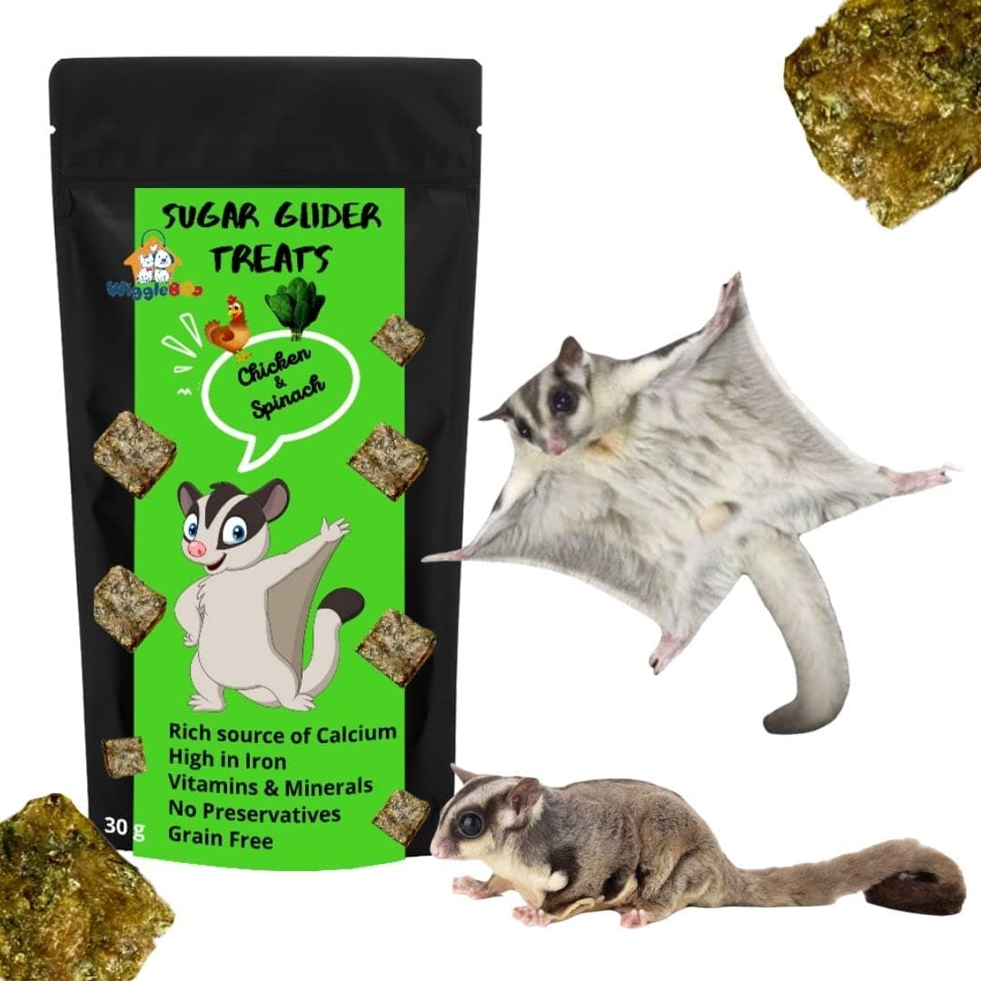 Chicken & Spinach Suger Glider Treat | Protein Rich | Fiber Rich | Crunchy Healthy Snacks | 30g, All Life Stages, Chips