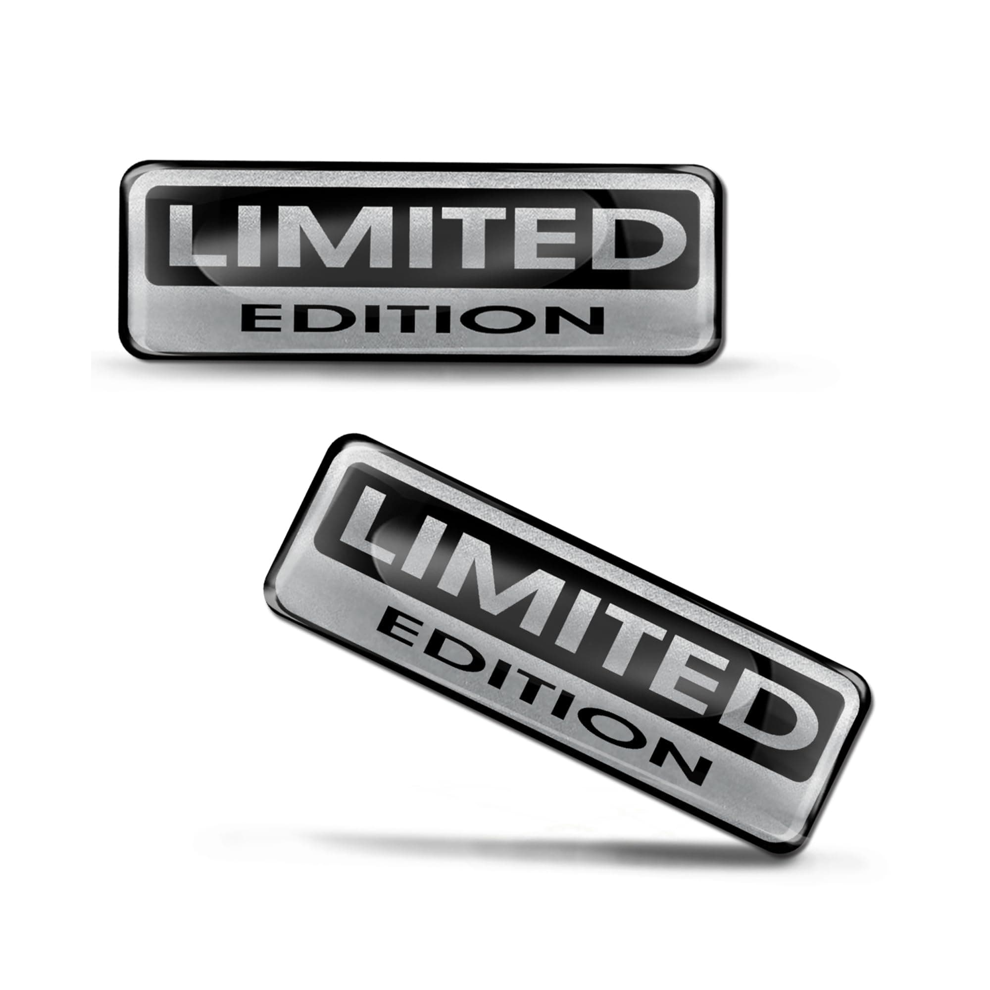 2 x 3D Gel Silicone Stickers Decals Silver Limited Edition Logo Emblem Badge Car Auto Moto Motorcycle Windows Door PC Tablet Laptop Accessories Tuning Gift KS 87