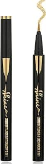 Gold Glitter Eyeliner Liquid Liner-1Pcs Gold Metallic Satin Shimmer Sparkling Colored Eye Liner Eyeshadow Makeup Pen, Long Lasting High Pigmented Waterproof Smudge-proof Eyeliner Pencil,Gift for Women