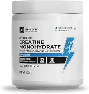 Pure Micronised Creatine Monohydrate Powder (100G, 33 Servings) Lab Tested | Unflavoured | Rapid Absorption | Enhanced Muscle Strength & Power | Fast Recovery | Increased Muscle Mass