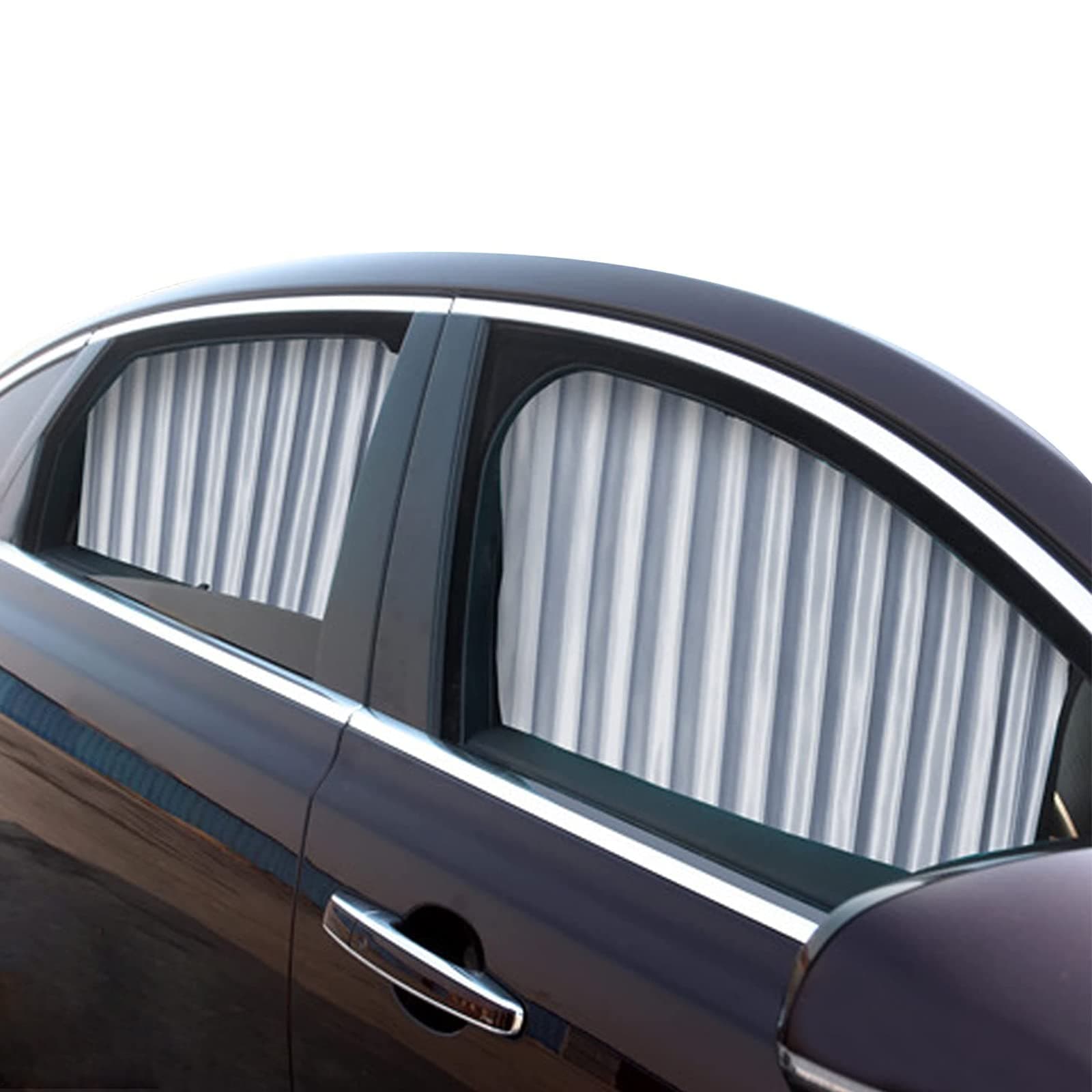 Side Window Shade (2pcs), Magnetic Car Curtains for Privacy & UV Ray Blocking, Silver, Universal Fit for Passenger Cars