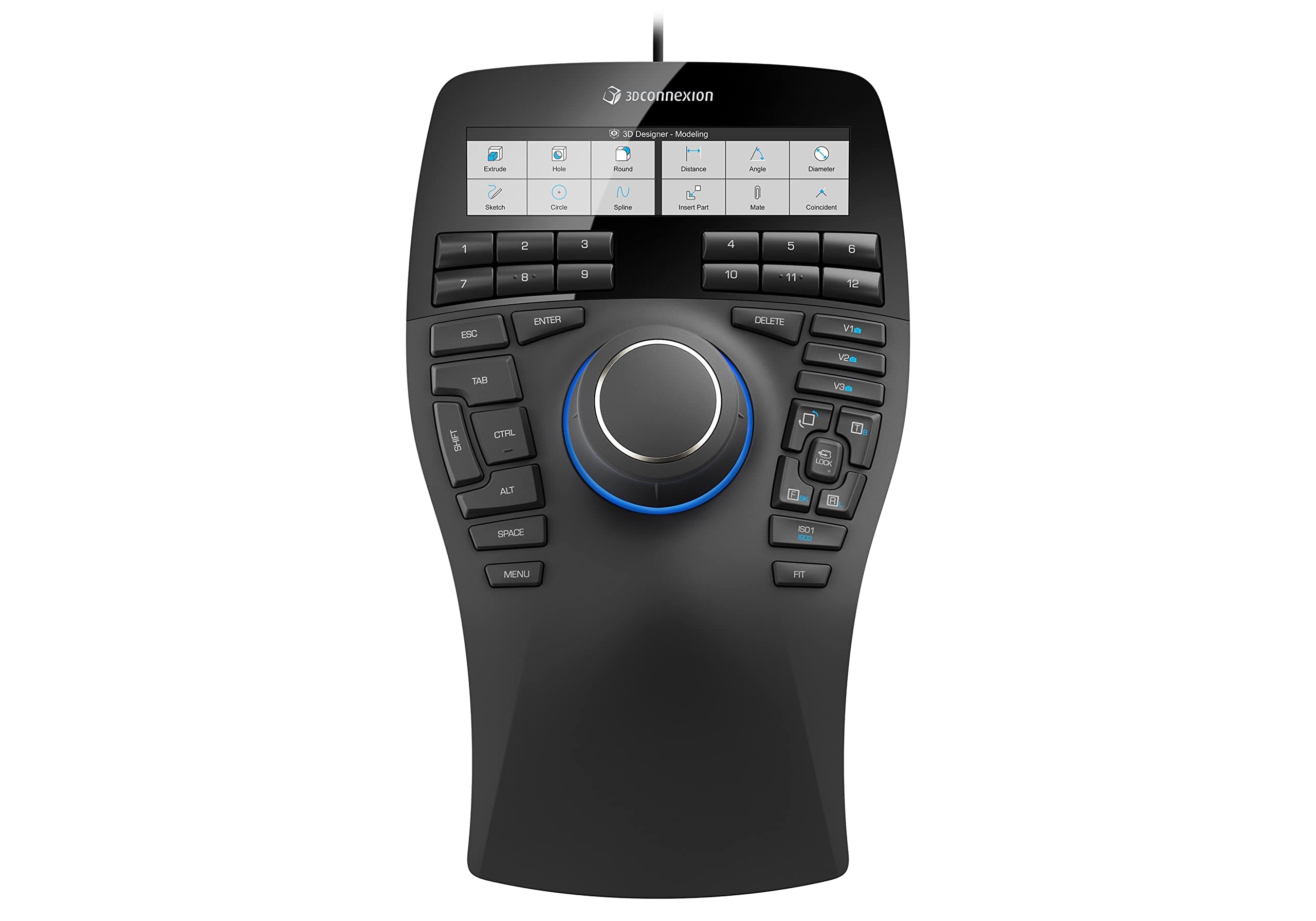 SpaceMouse Enterprise (3D Mouse, Wired, LCD Display, black)