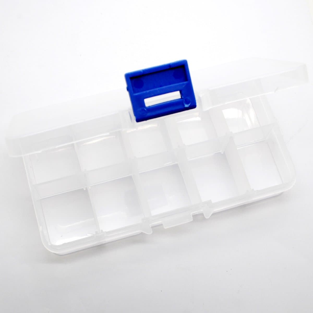 Ten Grid Plastic Component Rectangular Plastic Adjustable 10 Slots Tool Box Fishhook Storage Case