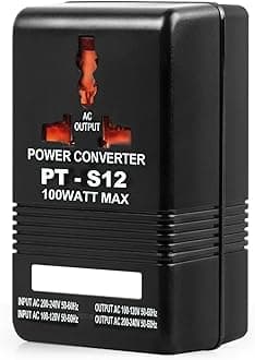 Voltage Converter 110V to 220V Step-Up & Step-Down Power Two-Way Conversion Voltage Converter Transformer for Travel, RV, and Camping(Black, 100W)
