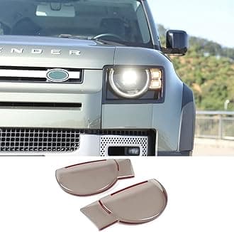 ABS Car Front Lamp Smoked Tinted headlights Cover Compatible with 2020 2021 2022 Land Rover Defender Accessories, Amber Front Lamp Cover Protect for LR Defender 110 Accessories (Headlights Cover-ABS)