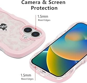QLTYPRI for iPhone 17 Case, Cute Curly Wave Frame Clear Case for Girls Women, Flower Clear TPU Bumper Slim Soft Silicone Shockproof Protective Phone Cover for iPhone 17 - Pink Floral