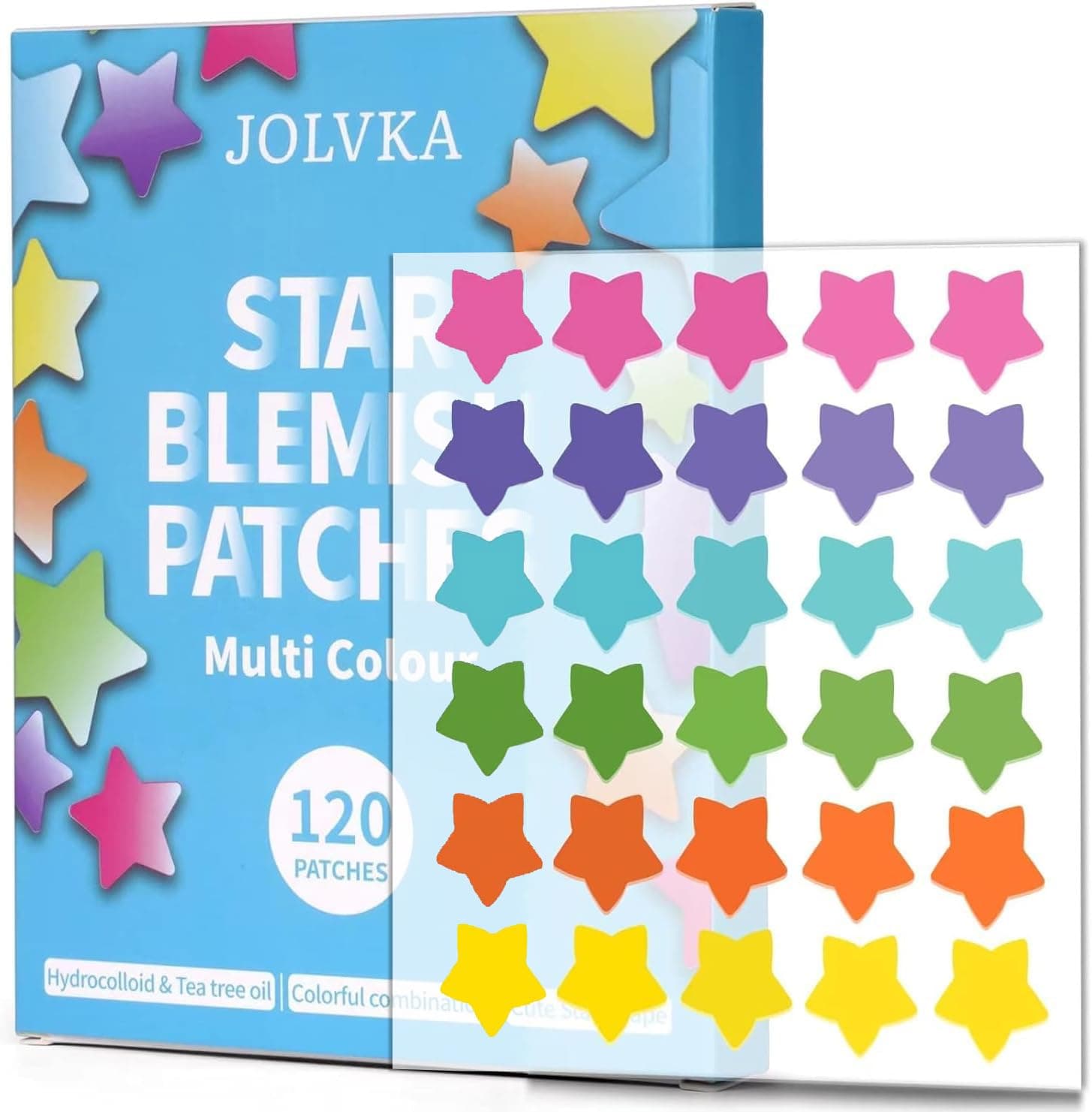 Star Pimple Patch - Multiple Colour Hydrocolloid Acne Pimple Patches (120 Patches) - Starface Blemish Patches-Vegan And Cruelty-Free Skincare