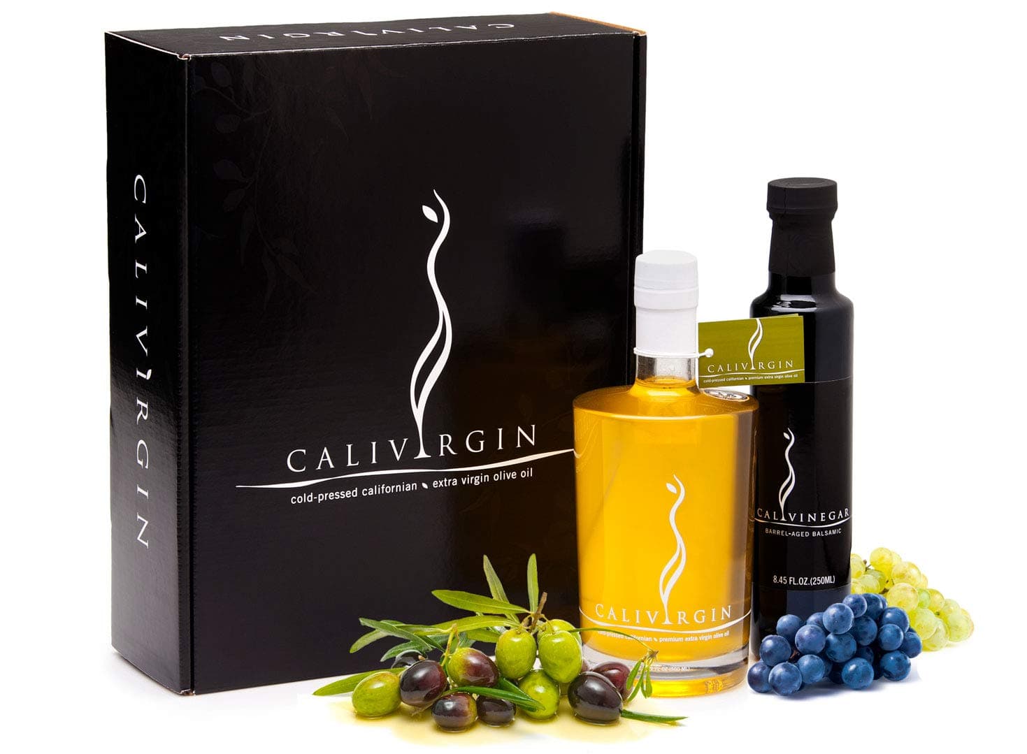 Calivirgin Olive Oil & Balsamic Vinegar Gift Set - Modena Balsamic Vinegar & Extra Virgin Olive Oil Gift Set - Italian Balsamic Vinegar (250ml) & Unfiltered Olive Oil (500ml) Sampler - 2 Bottles