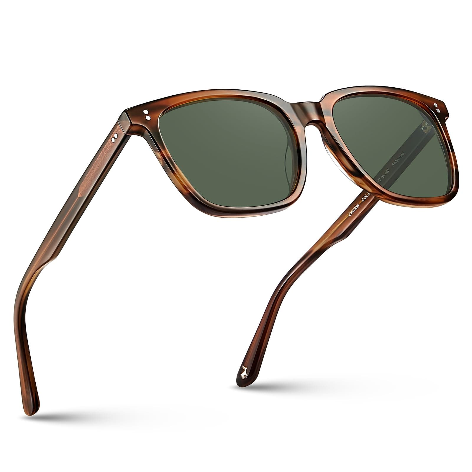 Acetate Polarized Sunglasses for Men UV400 Protection Classic Retro Square Shades Driving Glasses