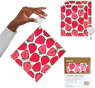 Reusable Paper Towels, Premium Swedish Dishcloths with Hook, Non-Scratch Reusable Paper Towel, 1 Sheet Replaces 17 Rolls - 2 Sheets, 1 Hook
