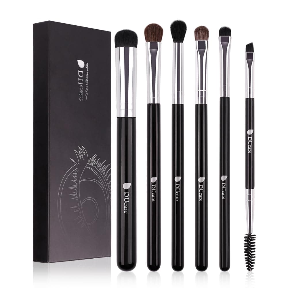 DUcare Makeup Eye Brush Set - Eyeshadow Eyeliner Blending Cease Kit - Best Choice 6 Essential Makeup Brushes-Last Longer Apply Better for Eye Shadow Make Up