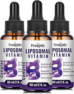 Liposomal Vitamin B Complex Liquid Sublingual B Complex Vitamins Supplement for Women Men Improved Absorption Methylated B12,B1, B2, B3, B5, B6,Folate,Biotin for Energy And Immune Support-6.0 oz
