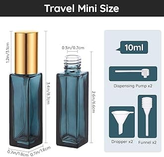 Segbeauty - Perfume Atomizer Sprayer, 10 Packs Empty Glass Bottles, 10ml Travel Refillable Perfume Bottle, Portable Sprayer, Atomizer, Accessories