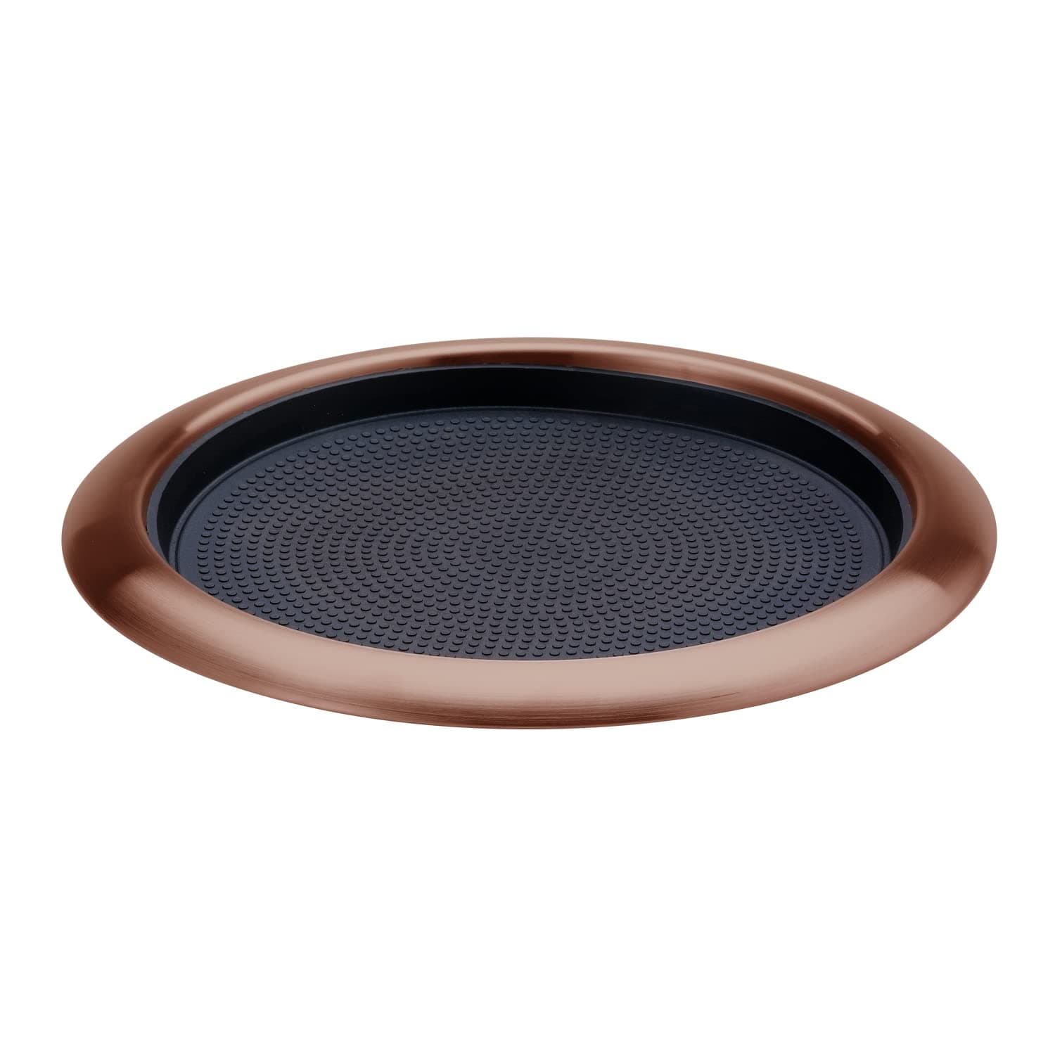 Service Ideas TR119RIRG Tray with Removable Insert, 9" Round, Stainless Steel, Rose Gold