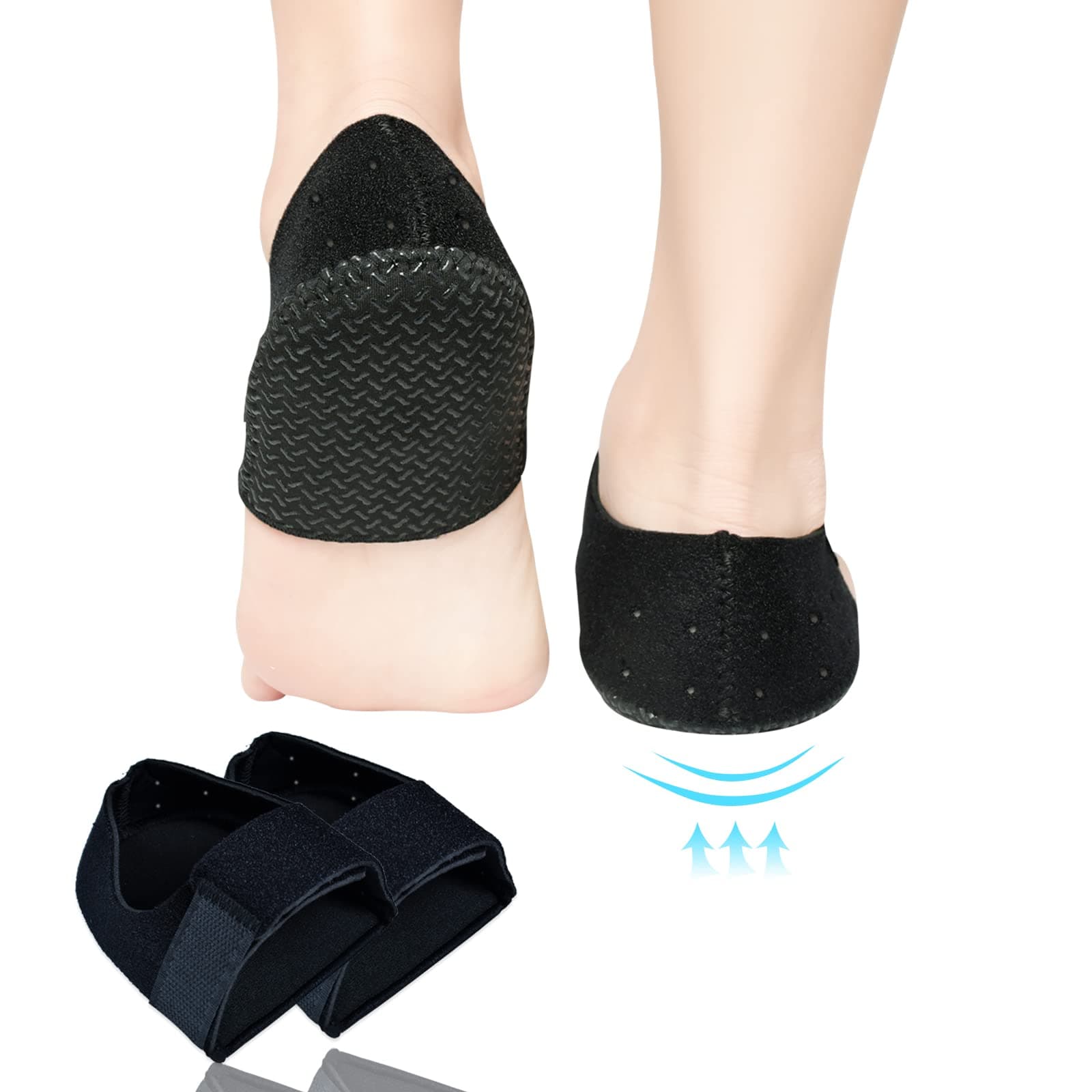 Heel Cups for Heel Pain, 2 Pack Heel Pad & Protectors, Anti-Slip & Breathable, Gel Heel Support Cushion for Plantar Fasciitis Relief, Heel Spur, Achilles Tendinitis, for Men & Women