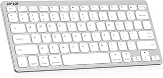 Ultra-Slim Bluetooth Keyboard Compatible with iPad 10.2-inch/iPad Air/iPad 9.7-inch/iPad Pro/iPad mini, iPhone and Other Bluetooth Enabled Devices Including iOS, Android, Windows Silver