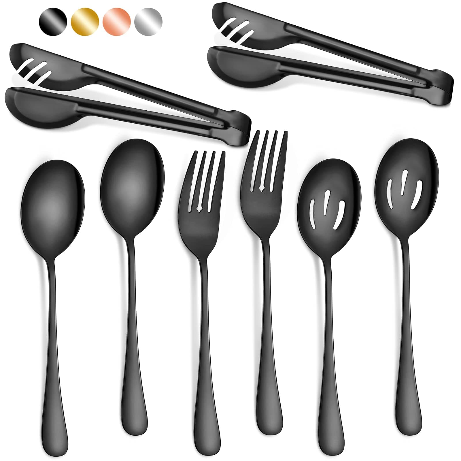 Black Christmas Stainless Steel Serving Utensils Set