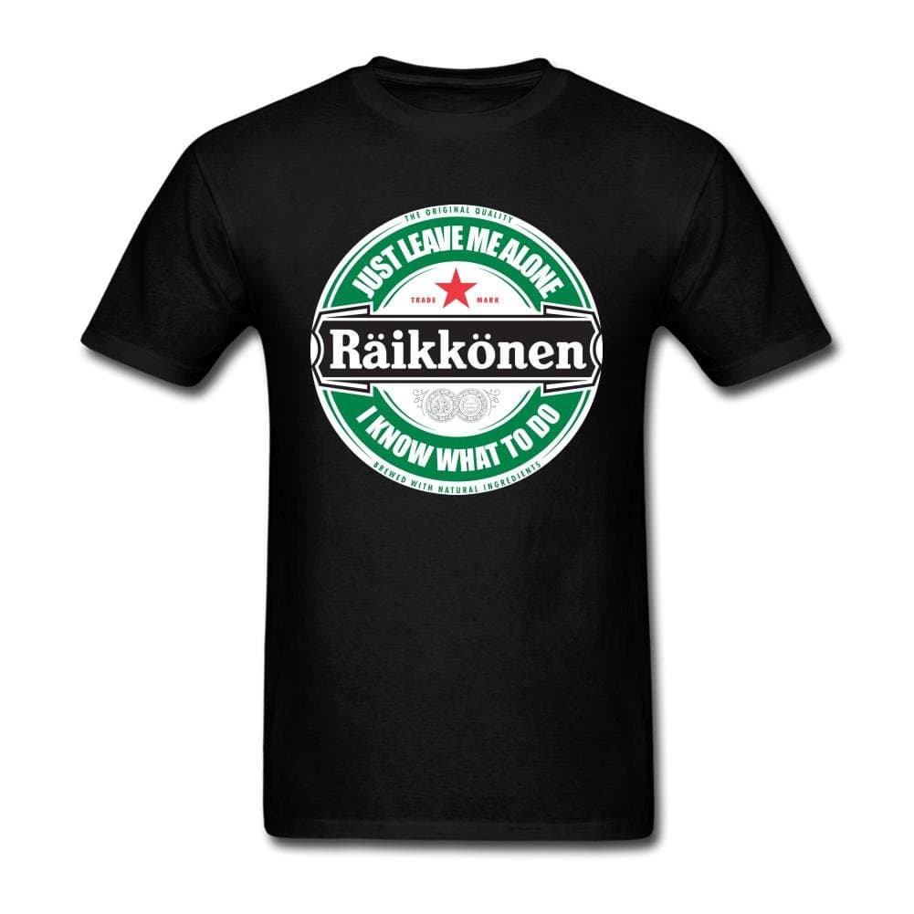 Men's for Kimi Raikkonen Leave Me Alone Circular Logo (I Know What To Do) Short Sleeve T-shirts L Black