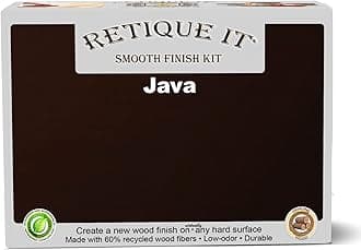 Gel Stain Liquid Wood Kits by Retique It - Real Paintable Wood. Great Companion to Chalk Finish Paint, Milk Paint, Furniture Paint. (2X Double (100 sq ft), Brushed Finish, 20 Java)