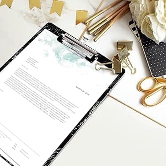 WAVEYU Cute Clipboard, Wooden Hardboard Decorative for Office Supplies, Fashion Nursing Clip Board with Low Profile Metal Clip, Chic Designed for Standard Size(12.5"x9"), Skull Pattern