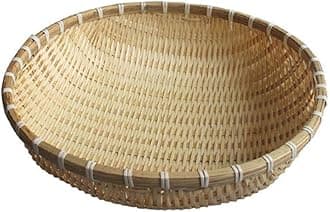Natural Handmade Woven Bamboo Basket Tray U Shape Holder Food Deep Basket Size 6" 7" 8" 9" 10" 11" 12" 13" 14" up to 20inches Available for Customizing Bulk (20cm/8")
