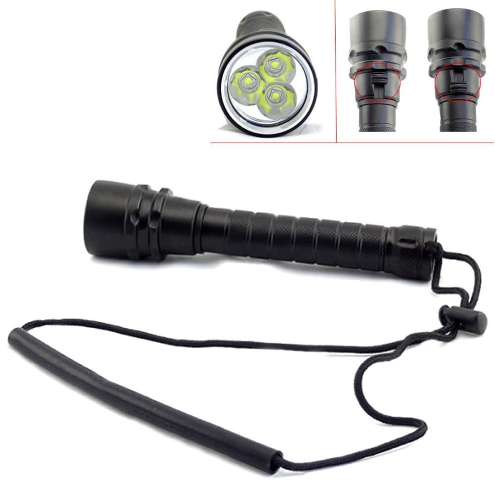 3x XM-L2 LED Diving 18650 Flashlight Bright Torch Lamp Waterproof 8000 Lumen New