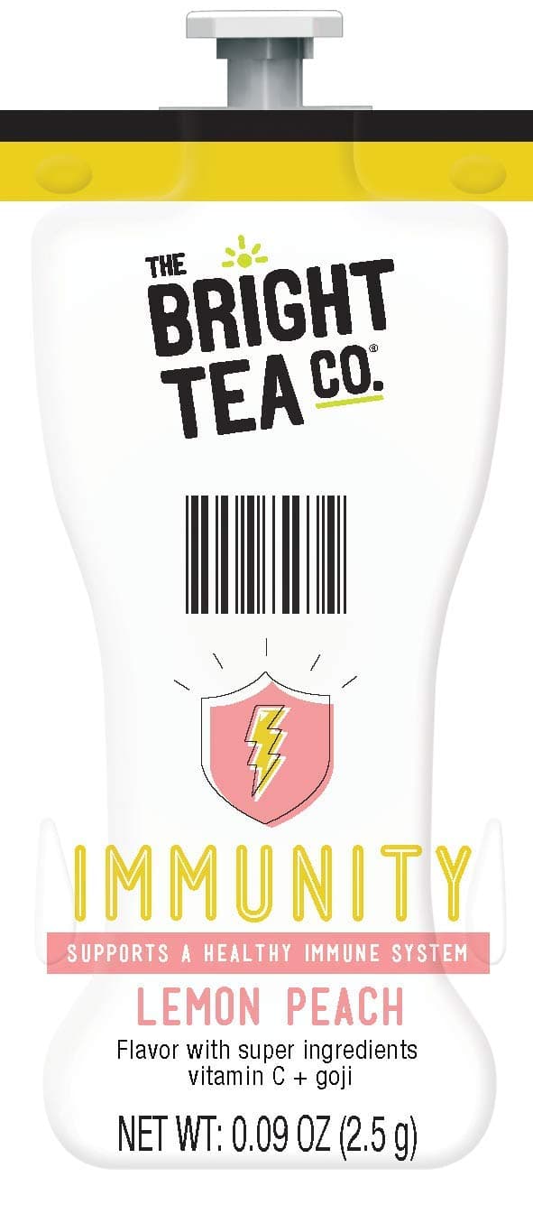 Flavia Tea - IMMUNITY TEA, Lemon Peach - 18-Count Fresh Packs (Pack of 1)