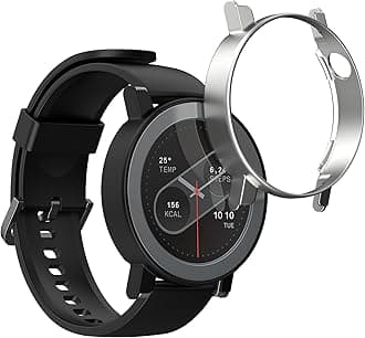 kwmobile Cases Compatible with CMF by Nothing Watch Pro 2 (D398) - Set of 2 Fitness Tracker Screen Protectors - Black/Silver