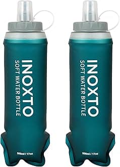 INOXTO Soft Flask,Collapsible Soft Water Bottles for Hydration Vests and Running Packs, Soft Flask Running Bottles for Hiking Cycling(250/500 ml) (2 PCS 500ML)