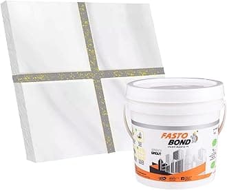 Resin Epoxy Grout - 1 Kg-3 Kg & 5 Kg - Goldan_ Glitter-Sparkle Colors Tile Grout_Fastobond | 3 Components Only | Premixed Glitter For Uniform Finish (5 Kg, Ad. Gray Golden), 1 Bucket