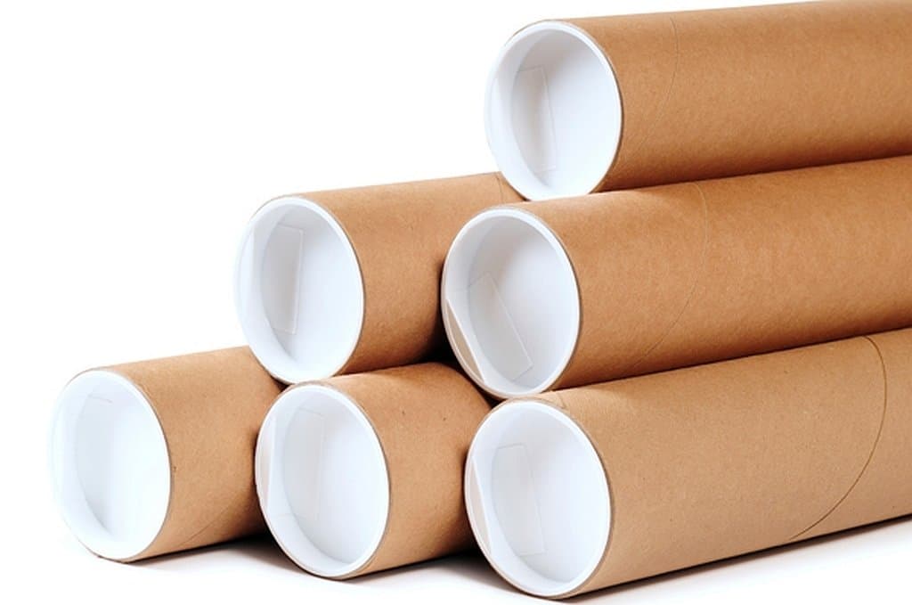 Premium Kraft Cardboard Mailing Tubes - 2-1/2" x 15" - 2.5" Opening Diameter 15" in Length - Case of 25 Shipping Tubes with White End Caps (2.5x15) for Protecting Painting, Document, Art