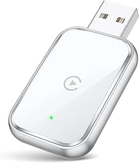 Wireless Carplay Adapter for iPhone, Convent Wired to Wireless Apple Car Play Adapter, Mini Size with Extension Cable USB & USB C/Type-C, Stable Control & No Delay, White