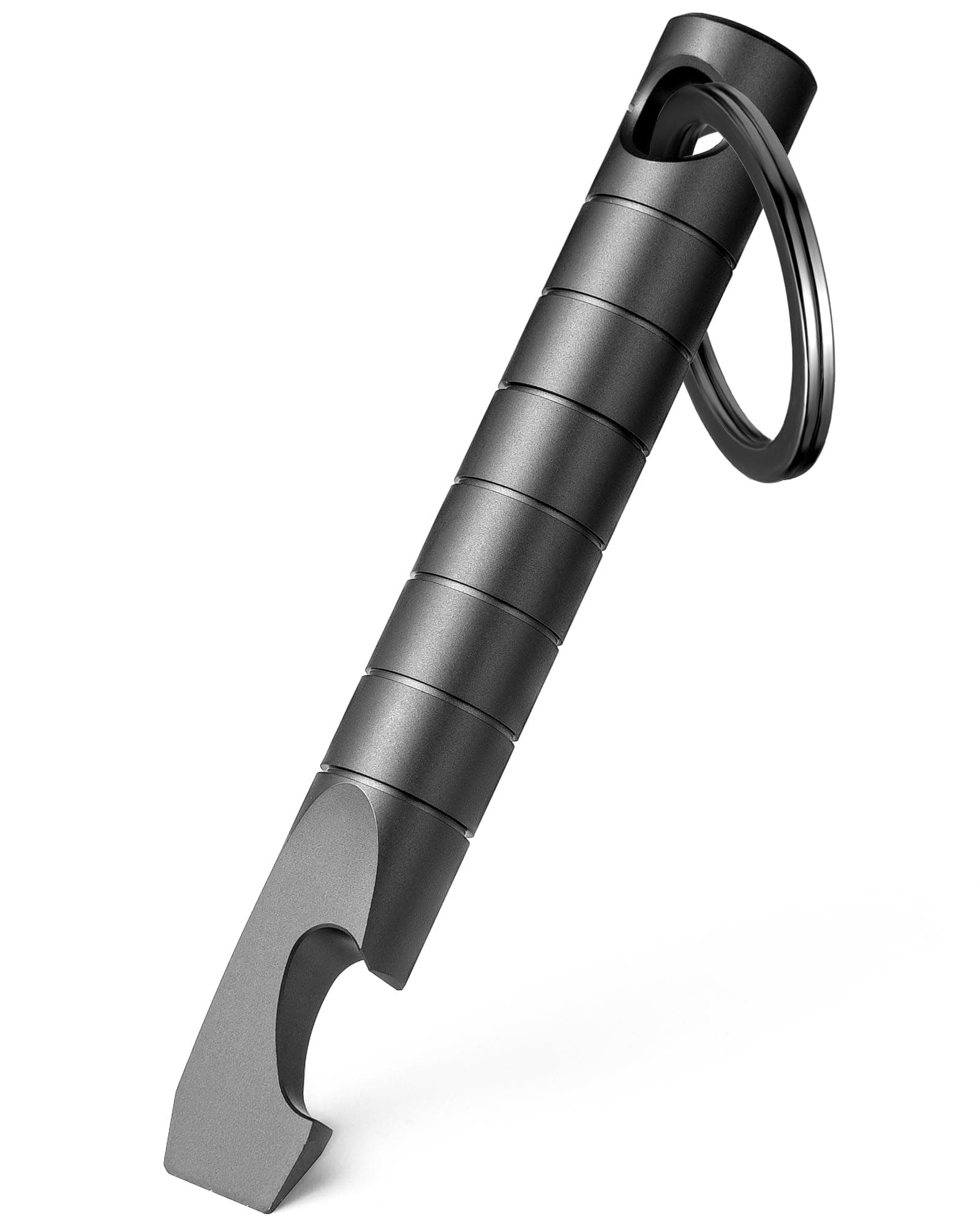 TISUR Keychain Pry Bar, Titanium Mini EDC Prybar Multitool with Bottle Opener, Pocket Small Keychain Tools for Every Day Carry(Black-Mini)