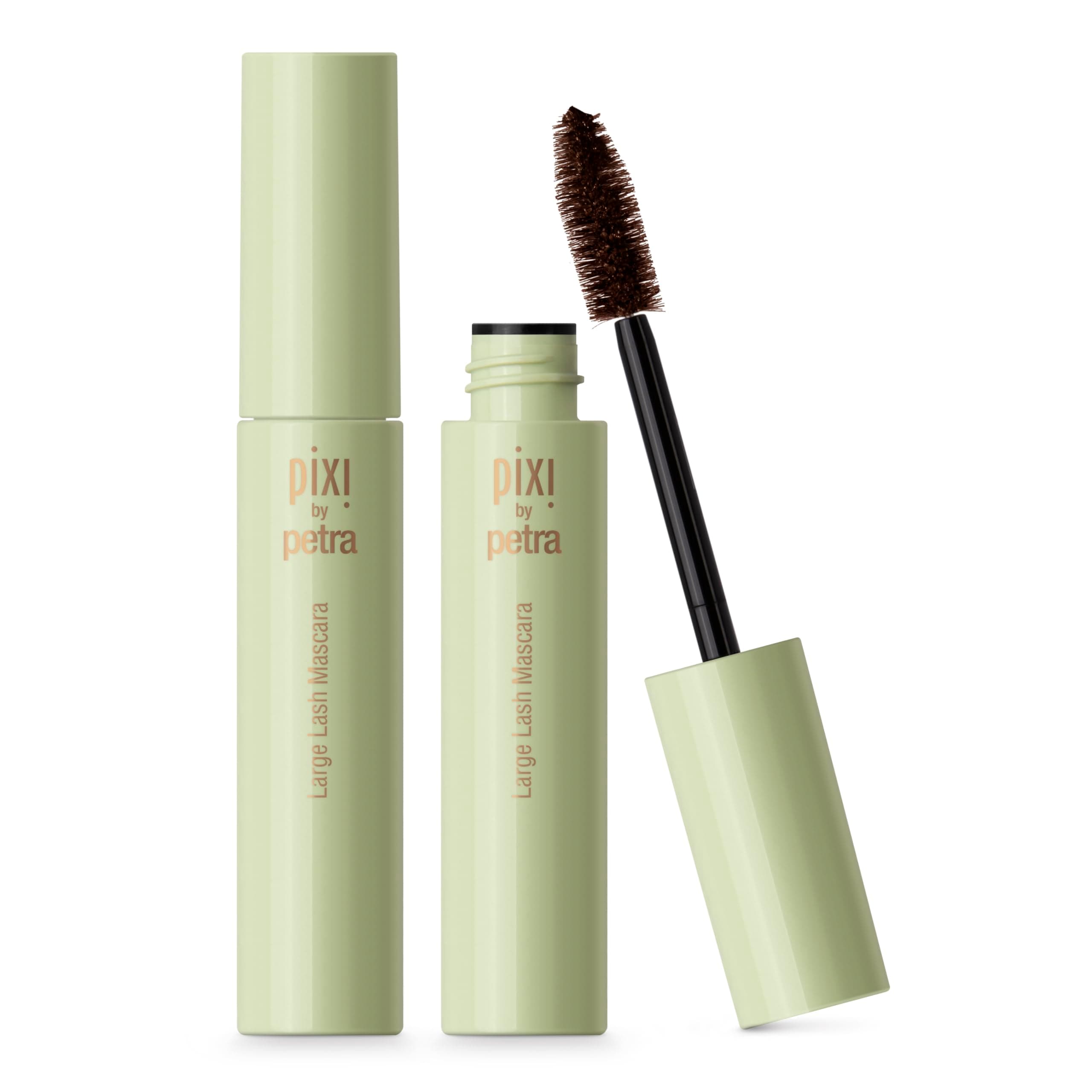 Pixi Large Lash Mascara | Extreme Volume Mascara with Vitamin E, Panthenol & Bamboo | False Lash Effect | Smudge-Proof & Water-Resistant | Ophthalmologist Tested | Best Brown | 0.4 fl oz/ 12ml