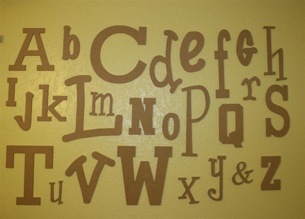 Unfinished Wooden Alphabet Letter Set - Wide