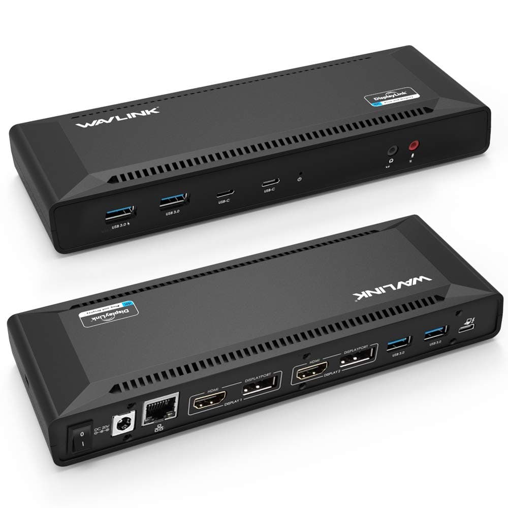 WAVLINK USB C Docking Station Dual 4K Display with 65W Charging/PD for Windows Mac OS Systems, Single 5K@60Hz / Dual 4K@60Hz (2 HDMI and 2 DP, Gigabit Ethernet, 2 Type C, 4 USB 3.0)