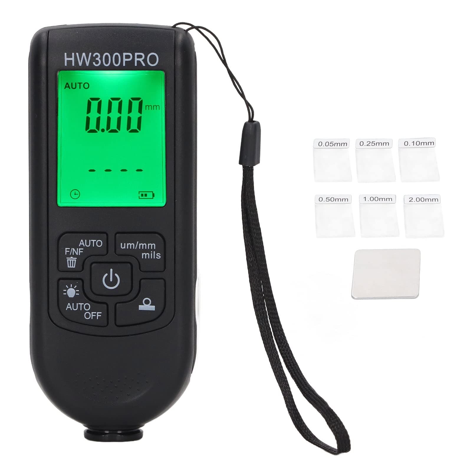 Goshyda Digital Coating Thickness Gauge, Portable Paint Thickness Meter, Automatic Shutdown Function, 0 to 2000UM Range, Coating Measuring Tool for Car Laboratory (Black)