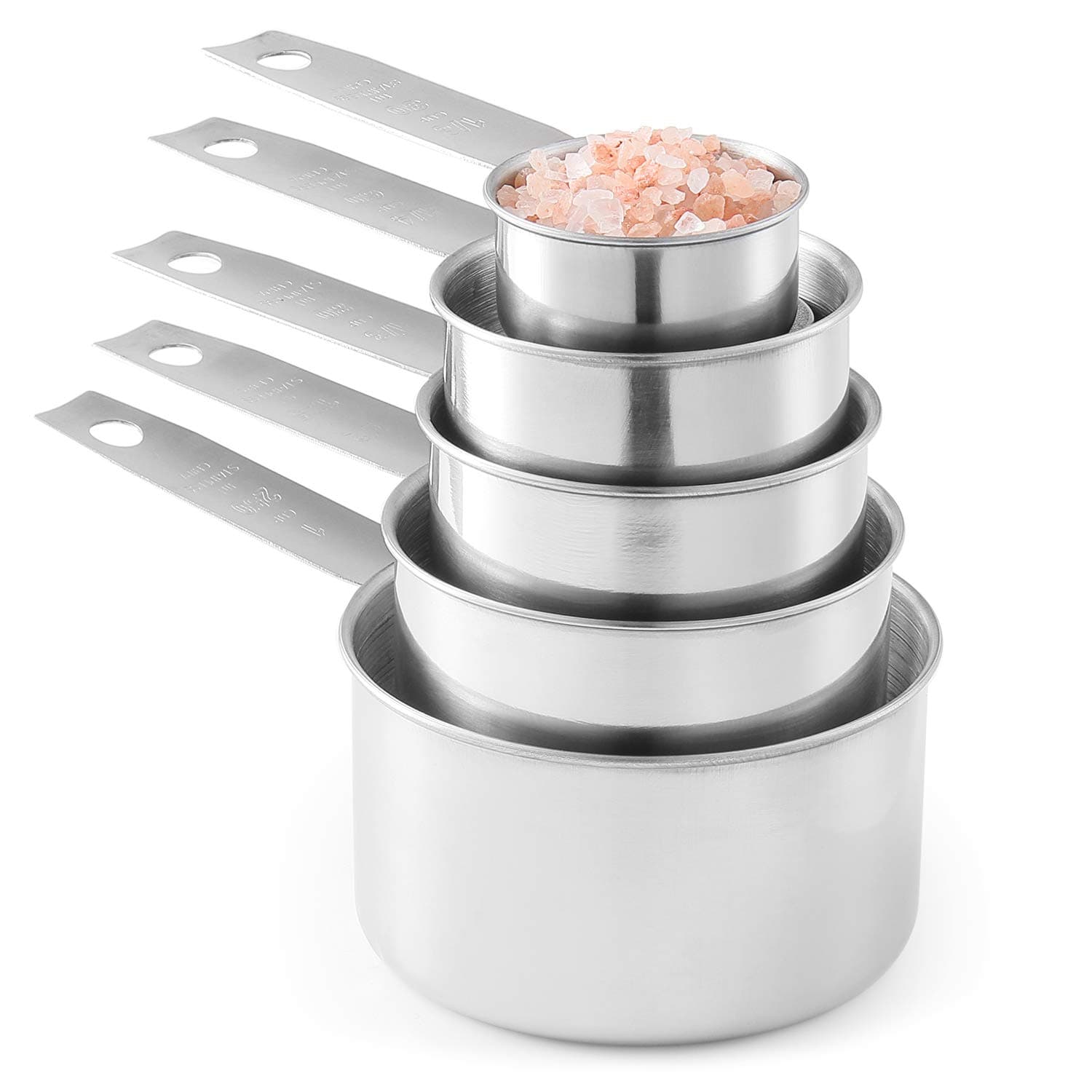 Stainless Steel Measuring Cups, Laxinis world 5 Piece Stackable Measuring Set (2)