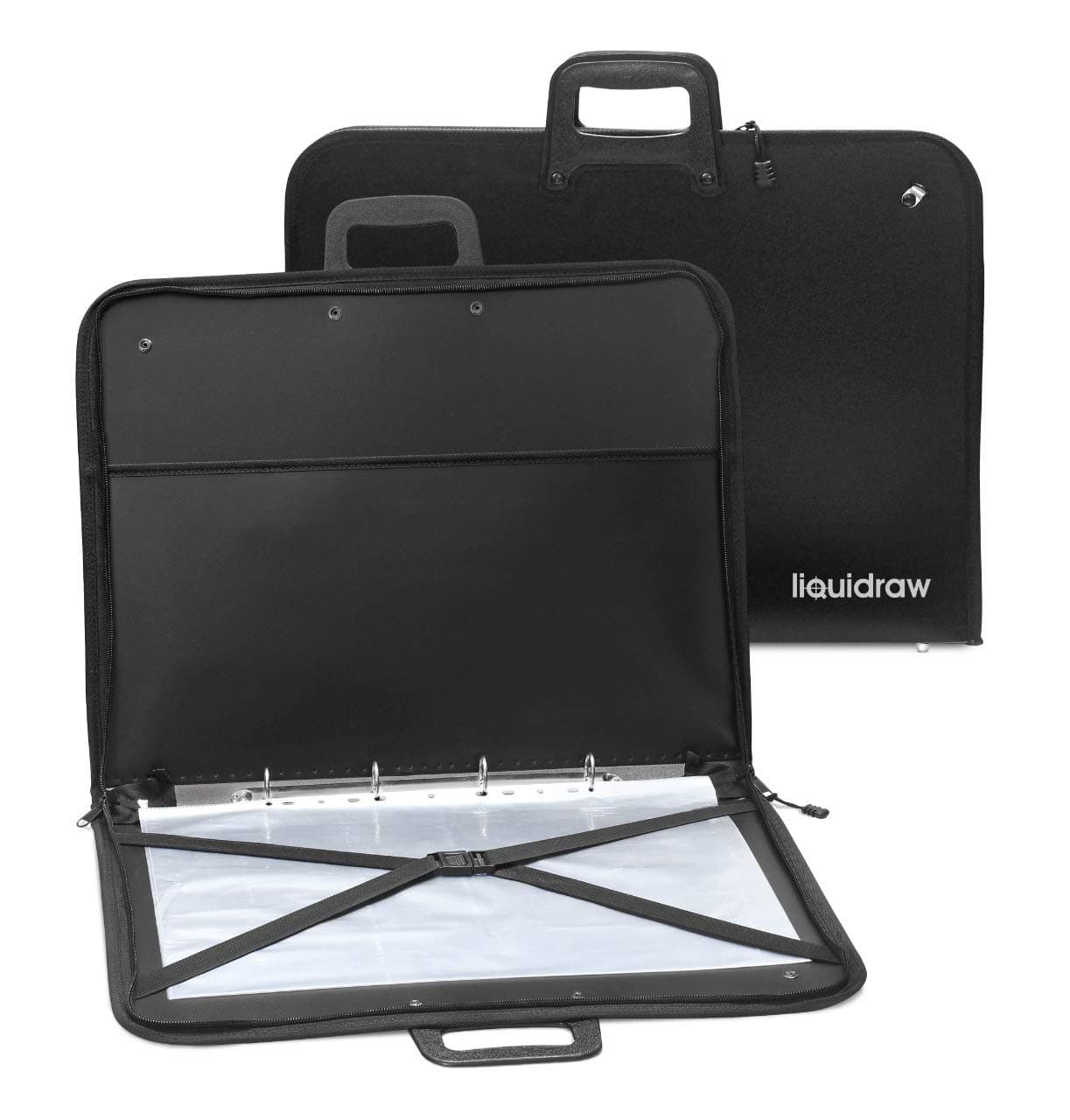 A2 Art Portfolio Case Folder, Art Carry Bag with 10 Sleeves Shoulder Strap Ring Binder Water Resistant Portfolio Bag Folder for Adults, Artists, Designers, Drawing Storage