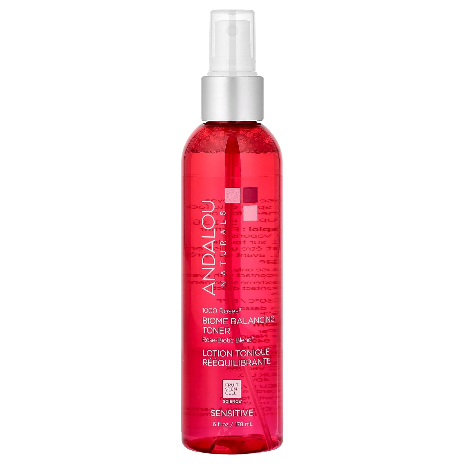 1000 Roses, Biome Balancing Toner, Sensitive, 6 fl oz (178 ml), Andalou Naturals