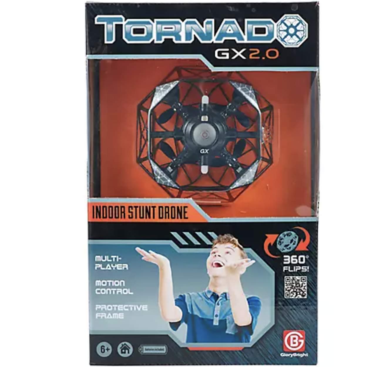 Tornado GX 2.0 Toy Stunt Drone | Indoor Model FX-32A | Multi User, with Protective Safety Frame, Controller Assisted Take-Off & Landing | Rechargeable Unit