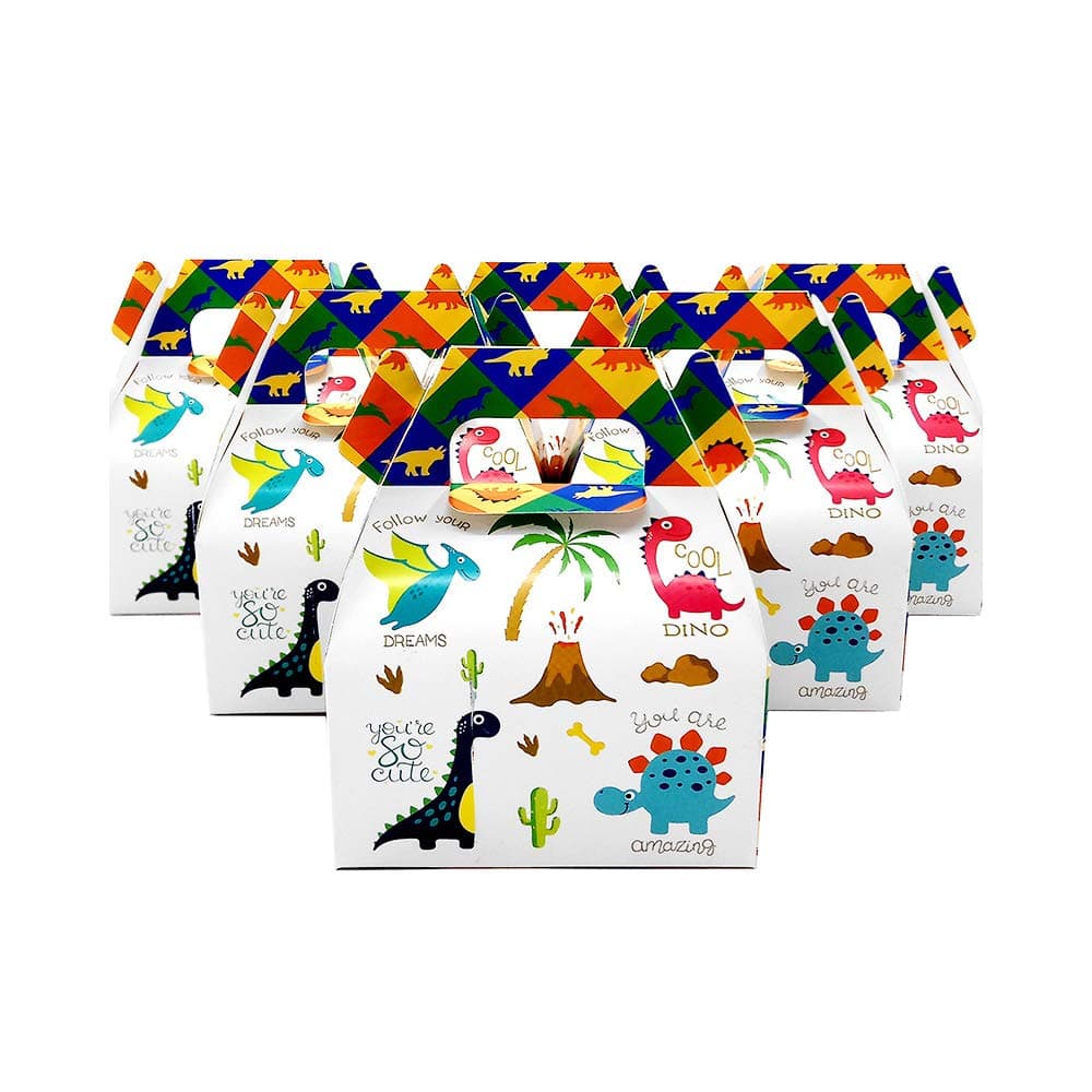 20 Piece Small Size Candy Box Cake Box for Kids Dinosaur Dino Theme Party, Cake Treat Gift Box Candy Cookie Containers Goodie Bag, Baby Shower Party Decoration Party Favor Supplies