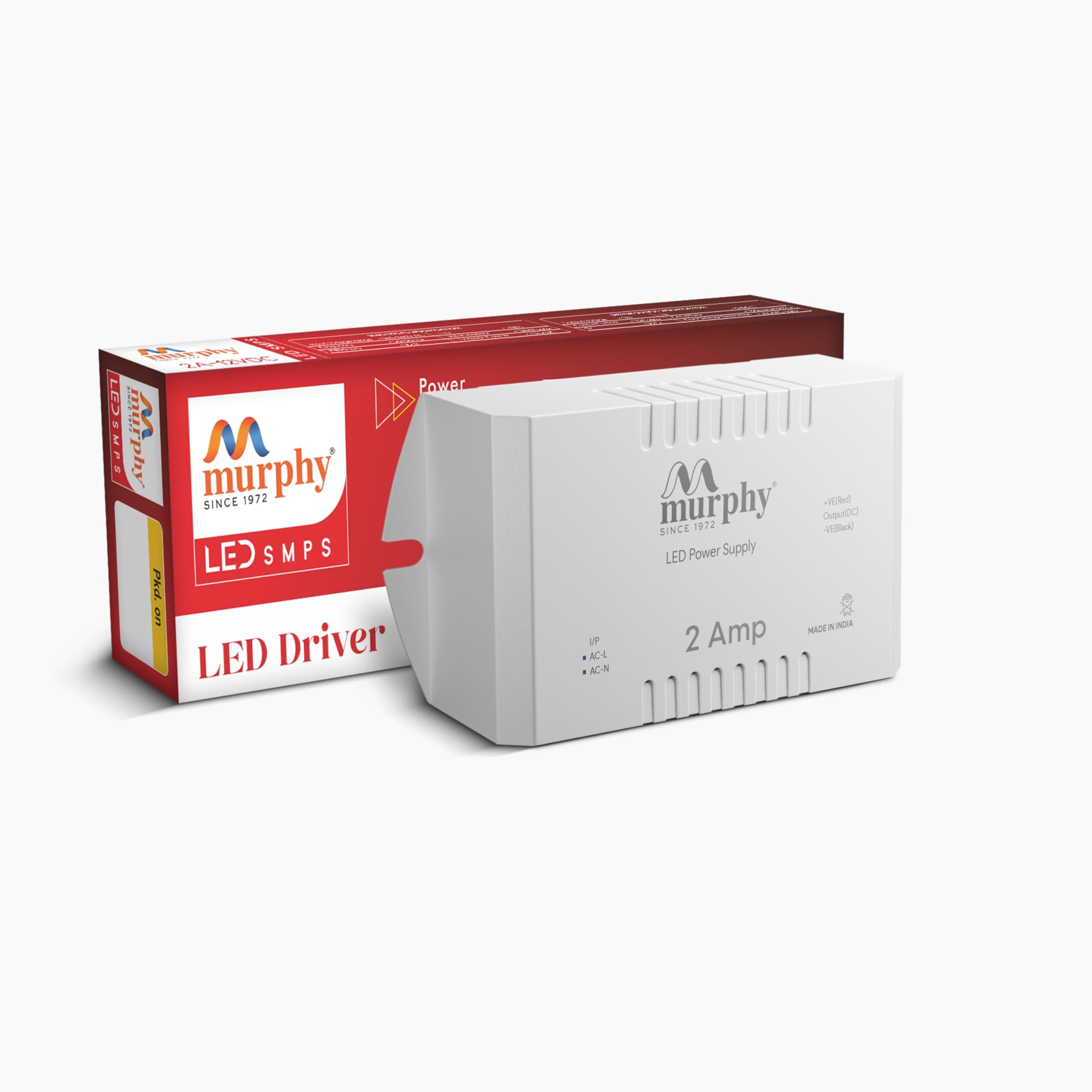 Murphy Led Strip Light Driver (25W, 12V, 2A, White), Pack Of 2