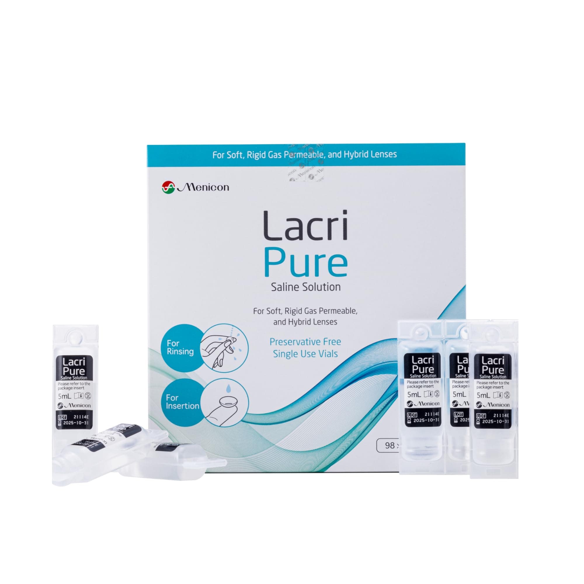 Menicon LacriPure Rinsing & Insertion Saline 98 Vials