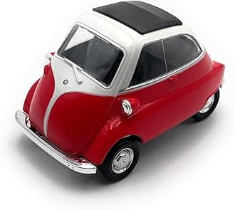 Onwomania model car compatible with Isetta Rollermobil 1:34-39 Red Car Miniature Vehicle