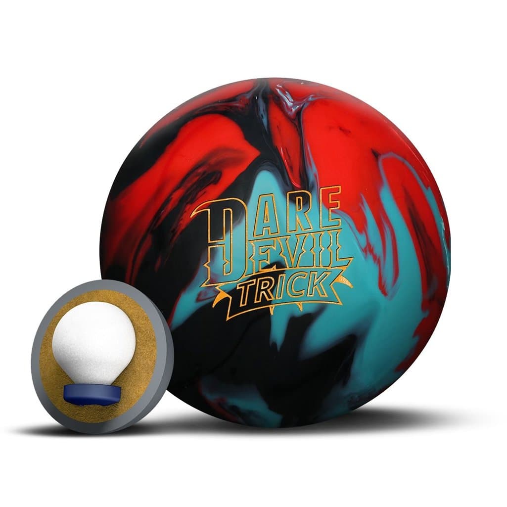 Roto-Grip Dare Devil Trick Bowling Ball, Black/Teal/Red, 14 lb