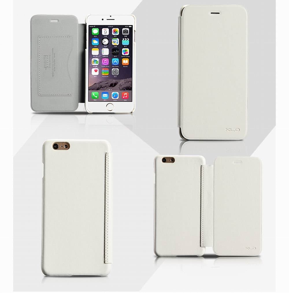 Amagle iPhone 6 Plus Case - Leather case with Card Slot for iPhone 6 Plus 5.5 inch, Retail Packaging - White