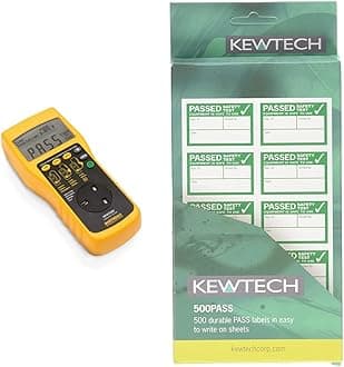 Martindale HPAT500/2 Simple Rechargeable PAT Tester & Kewtech PAT Testing Pass Labels Pack of 500 | PAT Testing Equipment
